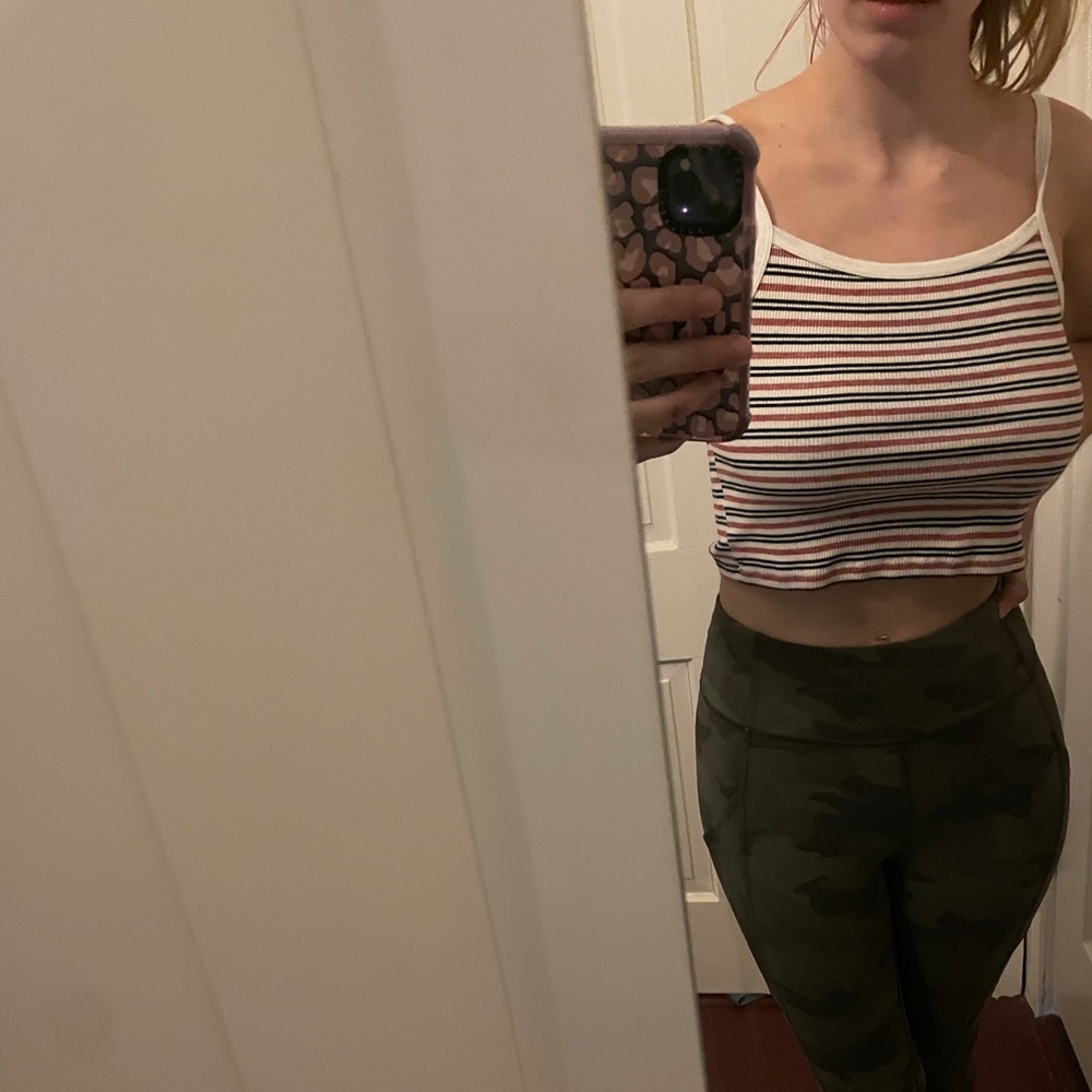 Brandy Melville striped cropped spaghetti top